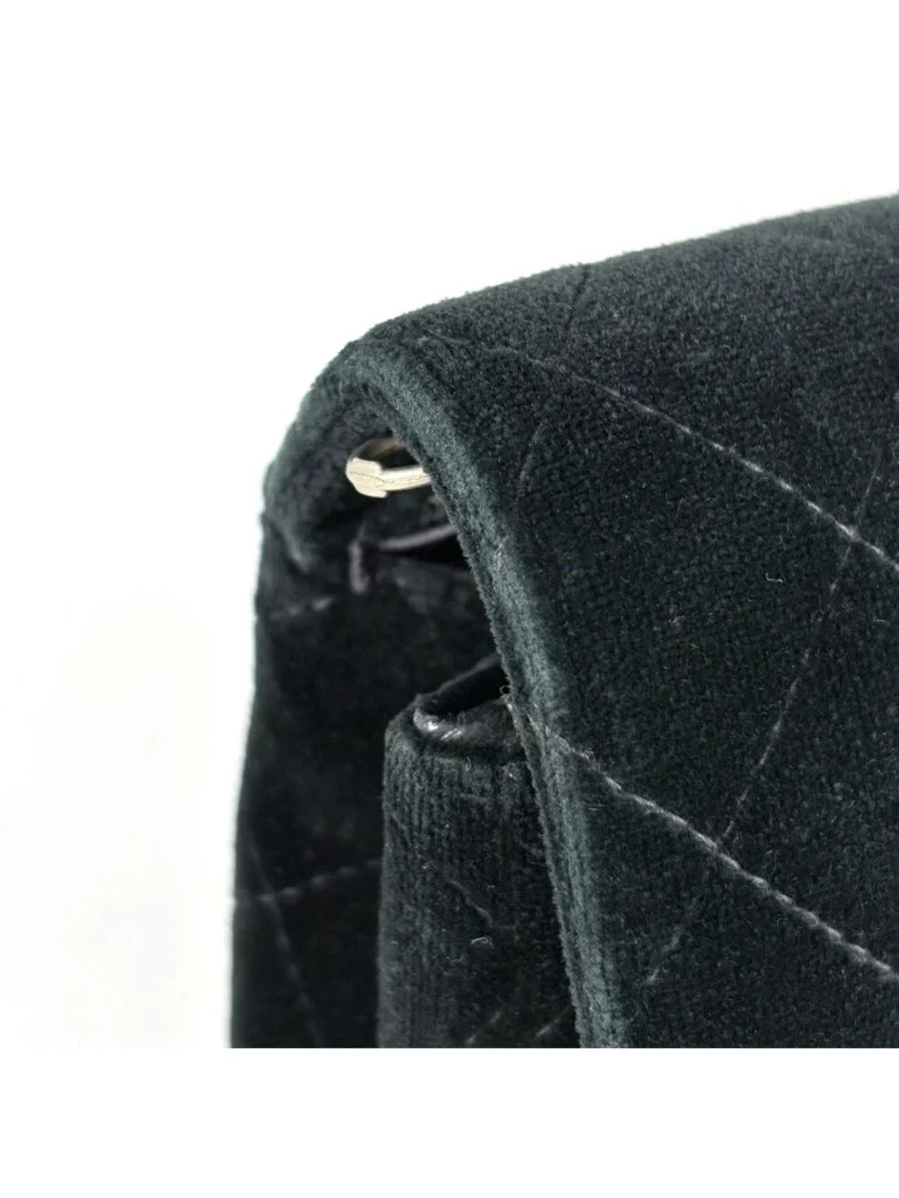 Chanel Backpack CC Logo Quilted Velour Black